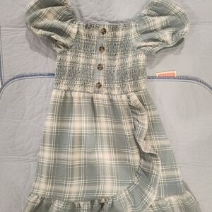 Plaid Puff Sleeve Dress